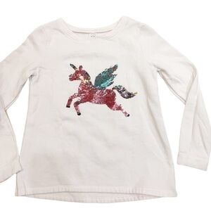 Carter’s White w/ Pink Sequins Unicorn Sweatshirt  Sz 10 Girls